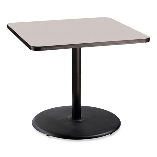 Cafe Table, 36w X 36d X 30h, Square Top/round Base, Gray Nebula Top, Black Base, Ships In 1-3 Business Days