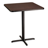 Cafe Table, 36w X 36d X 42h, Square Top/x-base, Mahogany Top, Black Base, Ships In 1-3 Business Days