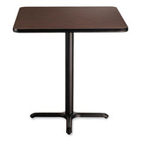 Cafe Table, 36w X 36d X 36h, Square Top/x-base, Mahogany Top, Black Base, Ships In 1-3 Business Days