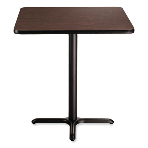 Cafe Table, 36w X 36d X 36h, Square Top/x-base, Mahogany Top, Black Base, Ships In 1-3 Business Days