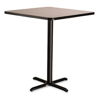 Cafe Table, 36w X 36d X 30h, Square Top/x-base, Gray Nebula Top, Black Base, Ships In 1-3 Business Days