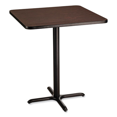 Cafe Table, 36w X 36d X 30h, Square Top/x-base, Mahogany Top, Black Base, Ships In 1-3 Business Days
