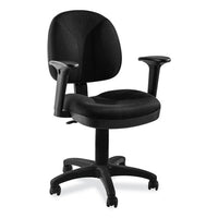 Comfort Task Chair With Arms, Supports Up To 300lb, 19" To 23" Seat Height, Black Seat/back, Black/base,ships In 1-3 Bus Days