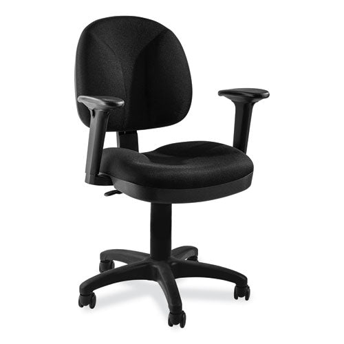 Comfort Task Chair With Arms, Supports Up To 300lb, 19" To 23" Seat Height, Black Seat/back, Black/base,ships In 1-3 Bus Days