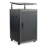 Teacher's Workpod Lectern, 20 X 24 X 41, Charcoal Slate/black, Ships In 1-3 Business Days