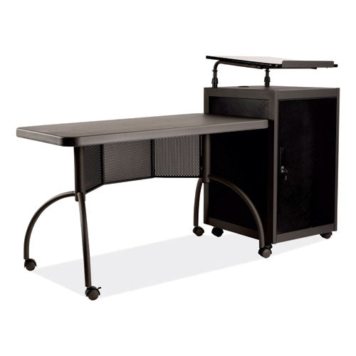 Teacher's Workpod Desk And Lectern Kit, 68" X 24" X 41", Charcoal Gray, Ships In 1-3 Business Days