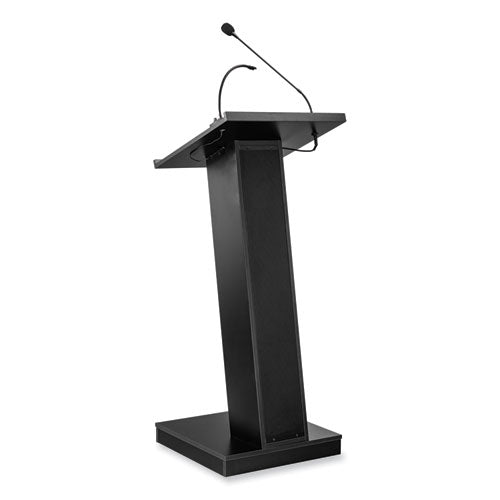 Zed Lectern With Speaker, 19.75 X 19.75 X 49, Black, Ships In 1-3 Business Days