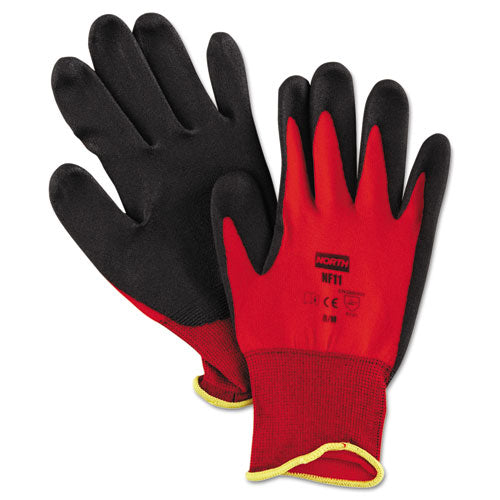 Northflex Red Foamed Pvc Palm Coated Gloves, Medium