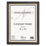 Ez Mount Document Frame-accent, Plastic Face, 8 X 10, Black-gold