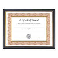 Ez Mount Document Frame With Trim Accent, Plastic Face , 8.5 X 11, Black-gold