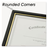 Ez Mount Document Frame With Trim Accent, Plastic Face , 8.5 X 11, Black-gold