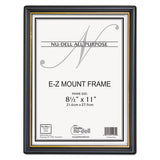 Ez Mount Document Frame With Trim Accent, Plastic Face , 8.5 X 11, Black-gold