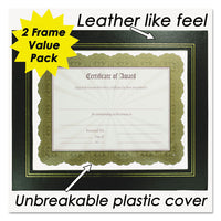 Leatherette Document Frame, 8-1-2 X 11, Black, Pack Of Two