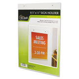 Clear Plastic Sign Holder, Wall Mount, 8 1-2 X 11