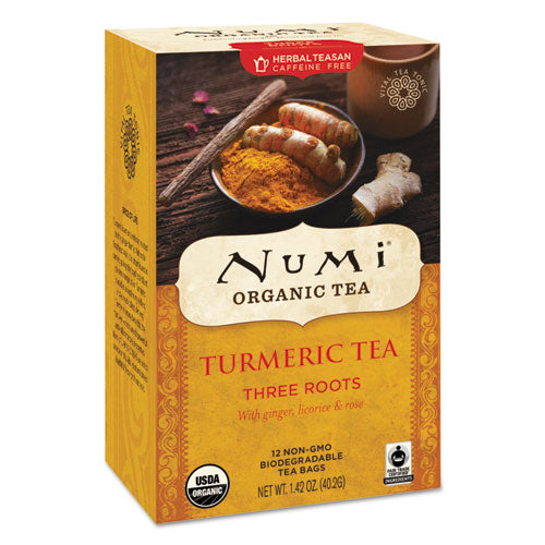 Turmeric Tea, Three Roots, 1.42 Oz Bag, 12-box