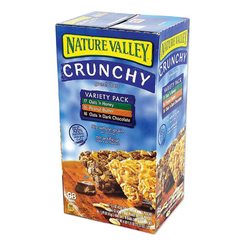 Granola Bars, Assorted Crunchy Bars, 1.5 Oz Pouch, 2 Bars-pouch, 49 Packs-box