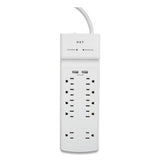 Surge Protector, 10 Ac Outlets, 2 Usb Ports, 6 Ft Cord, 3000 J, White