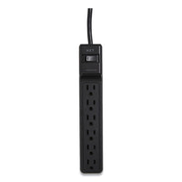 Surge Protector, 6 Ac Outlets, 4 Ft Cord, 600 J, Black