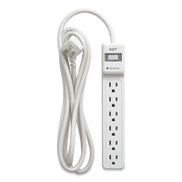 Surge Protector, 6 Ac Outlets, 8 Ft Cord, 900 J, White