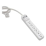 Surge Protector, 6 Ac Outlets, 8 Ft Cord, 900 J, White