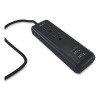 Indoor Extension Cord With Usb Ports, 8 Ft, Black