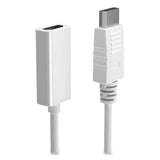 Displayport To Hdmi Adapter, 6", White