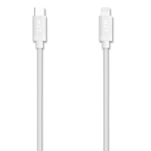 Braided Lightning Cable To Usb-c Cable, 6 Ft, White