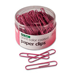 Pink Coated Paper Clips, Jumbo, Pink, 80-pack