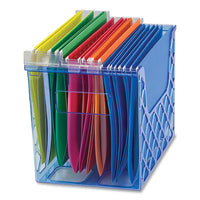 Blue Glacier Desktop File Organizer, 1 Section, Letter-size, 8.63" Long, Translucent Blue