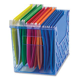 Blue Glacier Desktop File Organizer, 1 Section, Letter-size, 8.63" Long, Translucent Blue