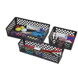 Recycled Supply Basket, 10.0625" X 6.125" X 2.375", Black, 2-pack