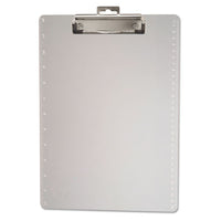 Plastic Clipboard, 1-2" Capacity, Holds 8 1-2 X 11, Clear