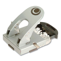50-sheet, Deluxe Two-hole Punch, 1-4" Holes, Gray-blue