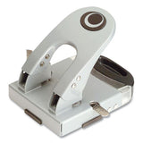 50-sheet, Deluxe Two-hole Punch, 1-4" Holes, Gray-blue