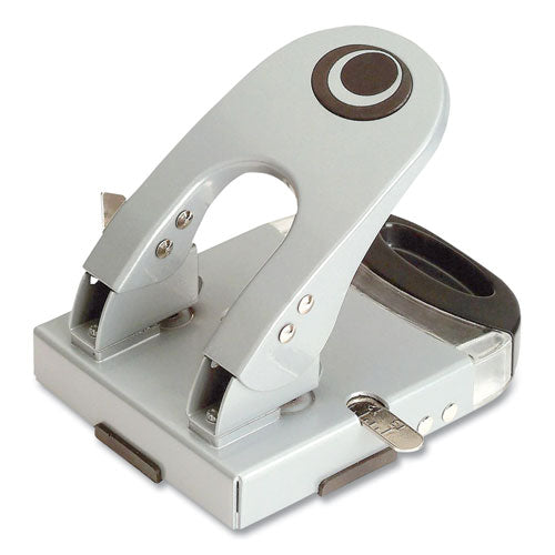 50-sheet, Deluxe Two-hole Punch, 1-4" Holes, Gray-blue