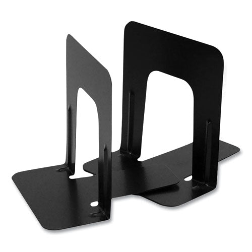 Steel Bookends, Nonskid, 4.75 X 5.13 X 5, Black