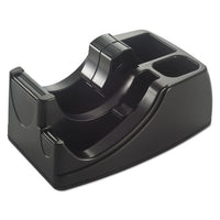 Recycled 2-in-1 Heavy Duty Tape Dispenser, 1" And 3" Cores, Black