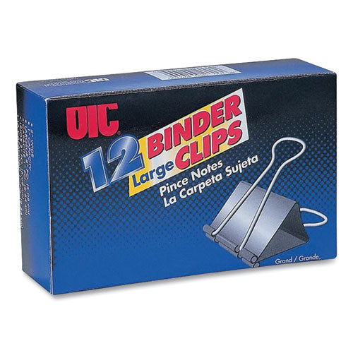 Binder Clips, Large, Black, 12-box