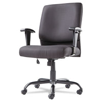 Big And Tall Swivel-tilt Mid-back Chair, Supports Up To 450 Lbs, Black Seat-black Back, Black Base