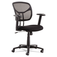 Swivel-tilt Mesh Task Chair With Adjustable Arms, Supports Up To 250 Lbs., Black Seat-black Back, Black Base