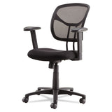 Swivel-tilt Mesh Task Chair With Adjustable Arms, Supports Up To 250 Lbs., Black Seat-black Back, Black Base