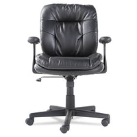 Executive Bonded Leather Swivel-tilt Chair, Supports Up To 250 Lbs, Black Seat-back-base