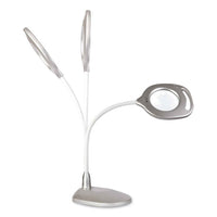 2-in-1 Led Magnifier Floor And Table Light, 39.5" High, Silver/white, Ships In 1-3 Business Days