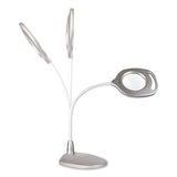 2-in-1 Led Magnifier Floor And Table Light, 39.5" High, Silver/white, Ships In 1-3 Business Days