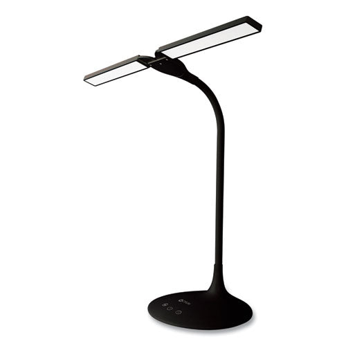 Wellness Series Pivot Led Desk Lamp With Dual Shades, 13.25" To 26" High, Black, Ships In 1-3 Business Days