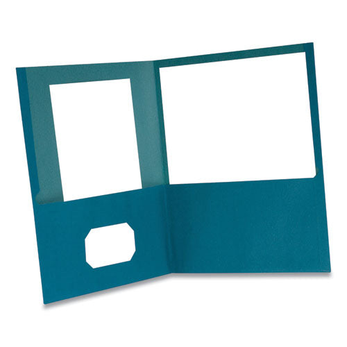 Earthwise By Oxford 100% Recycled Paper Twin-pocket Portfolio, 100 Sheet Capacity, Letter, Blue 10-pack
