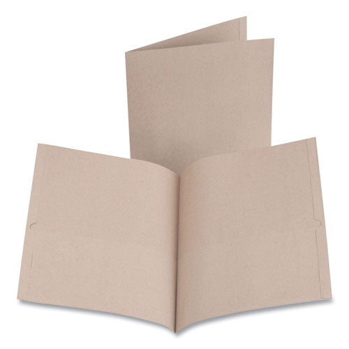 Earthwise By Oxford 100% Recycled Paper Twin-pocket Portfolio, 100 Sheet Capacity, Letter, Natural, 10-pack