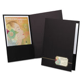 Monogram Series Business Portfolio, Premium Cover Stock, Black-gold, 4-pack