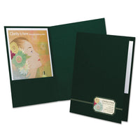 Monogram Series Business Portfolio, Premium Cover Stock, Green-gold, 4-pack