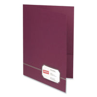 Monogram Series Business Portfolio, Letter, Burgundy-gold, 4-pack
